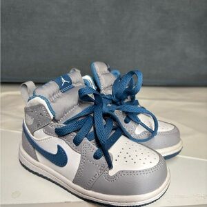 Jordan Kids' White and Blue Sneakers
